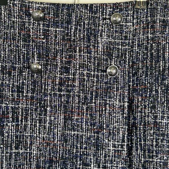 LOFT Navy Blue Faux Wrap Mini Pencil Skirt, Size 10 - Picture 3 of 7